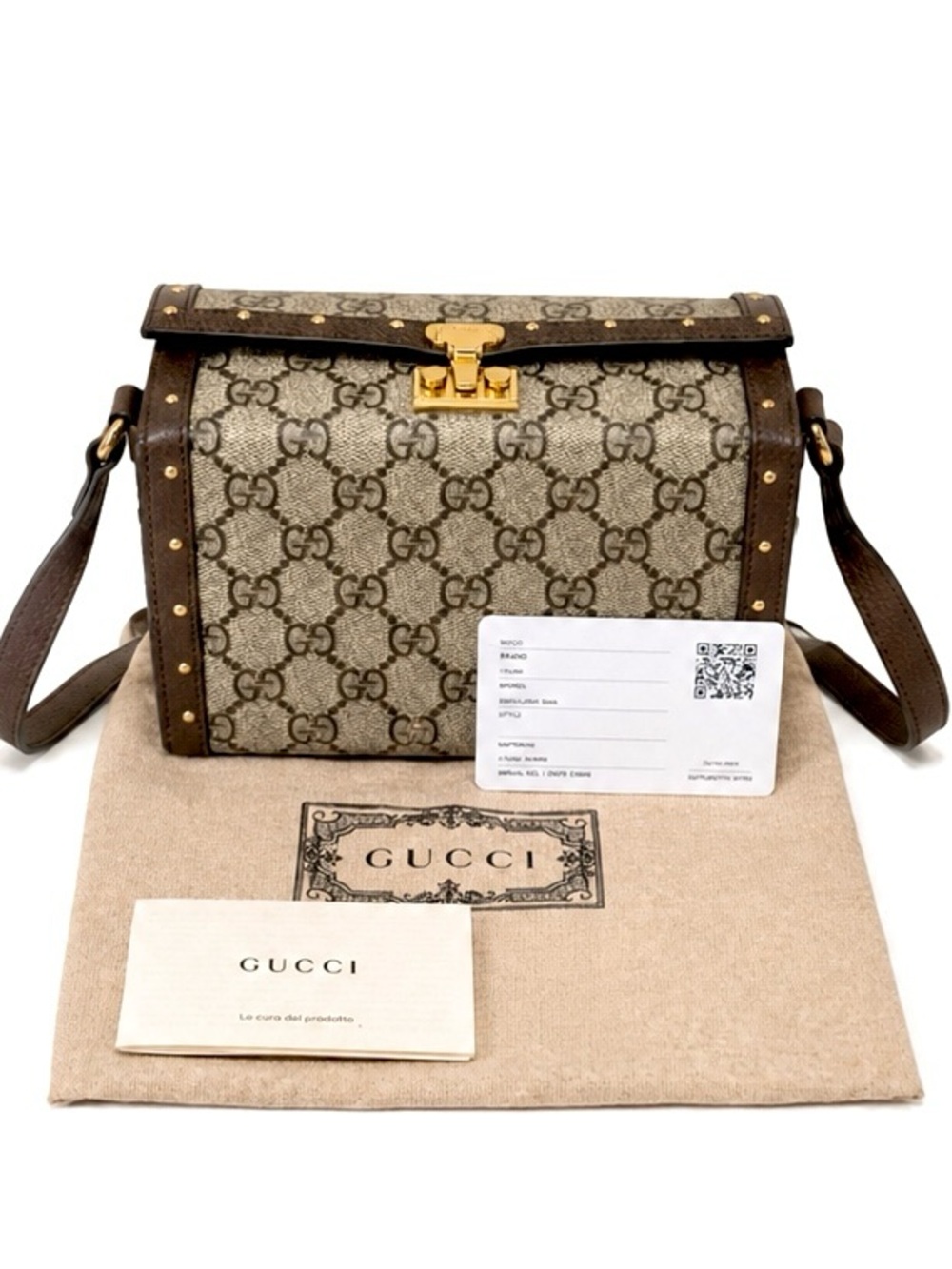 Gucci GG Textured Calfskin Hard Shell Mini Padlock Trunk RARE